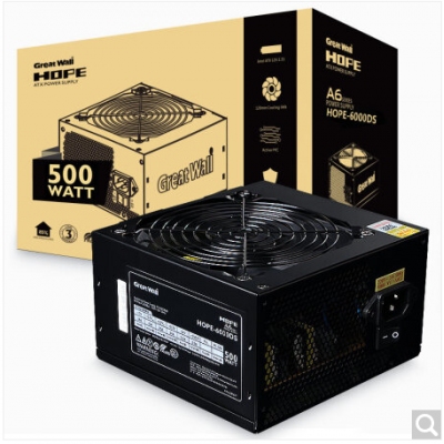 長城（GreatWall）額定500W HOPE-6000DS 電源 （70cm超長背板走線/三年質保/臺系電容/12cm靜音風扇/寬幅）