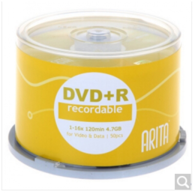 錸德(ARITA) e時(shí)代系列 DVD+R 16速4.7G 空白光盤/光碟/刻錄盤 桶裝50片
