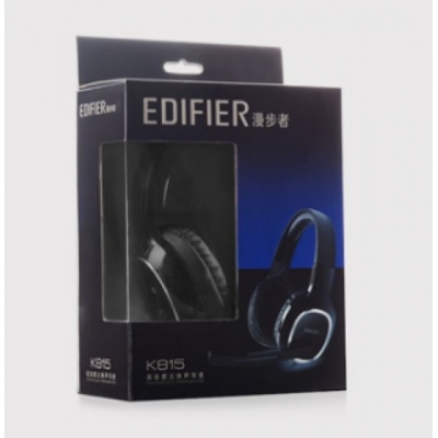 漫步者K815電腦耳機(jī)頭戴式重低音雙插線控游戲帶話筒長線